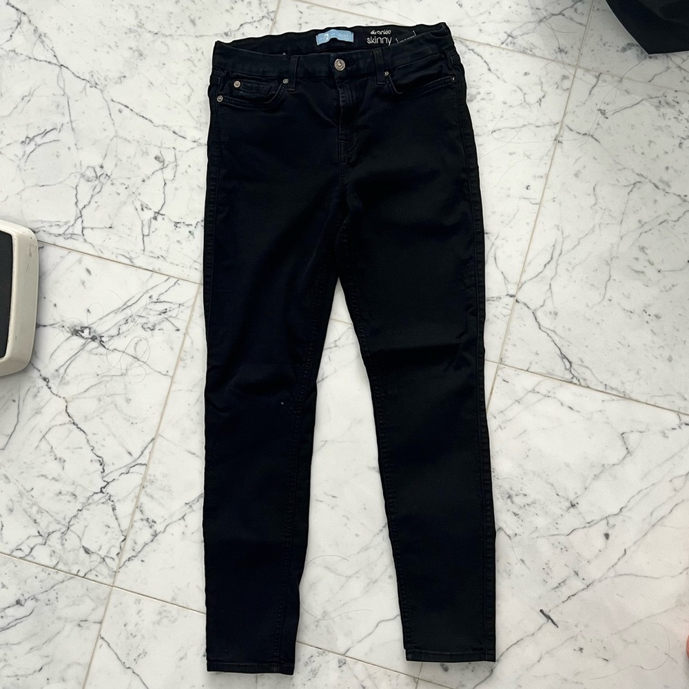 7 For All Mankind Black Skinny Jeans